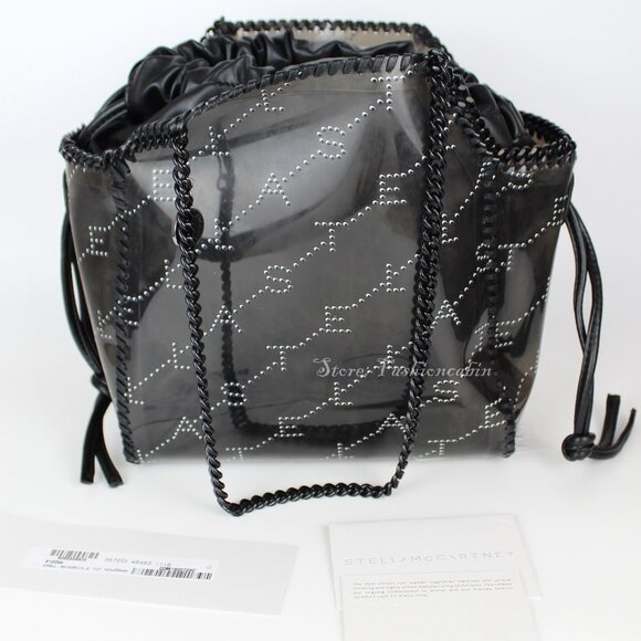 NEW STELLA MCCARTNEY Small Monogram PVC Tote | Sleek & Eco-Chic Bag - Picture 6 of 16